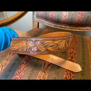 Accessories | Tooled Leather Western Belt Size 32 Pants Size  display picture 3